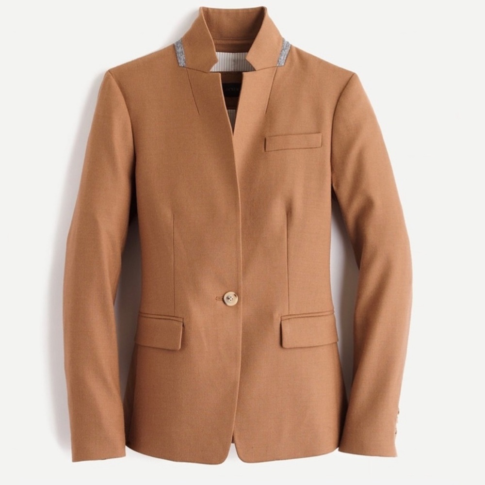 J. Crew Camel Women's Blazer with Silver Accents